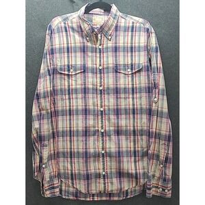 Vintage Well Loved‎ Gant Rugger EZ OBD Handloom Madras XL Roll Tab Sleeves